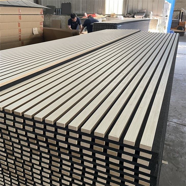 Polyester Fiber Acoustic Panel MDF Akupanel Wood Slatted Acoustic Sound Proof Wall Panels suppliers