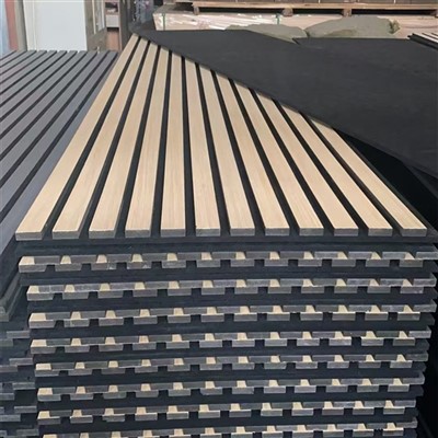 Poliestera šķiedras akustiskais panelis MDF Akupanel koka redeļu akustiski skaņas necaurlaidīgi sienas paneļi